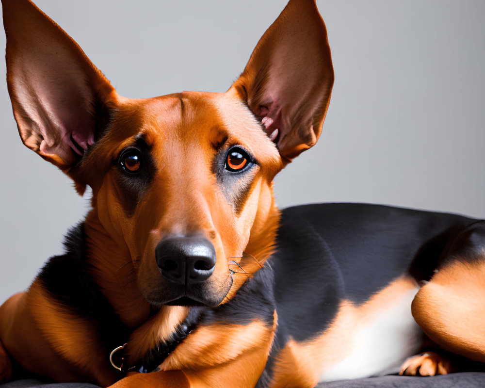 Close-Up of Dog with Large, Erect Ears and Soulful Eyes