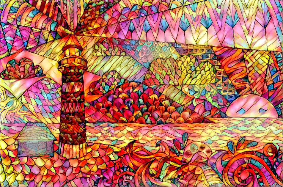Stained Glass Lighthouse Zentangle