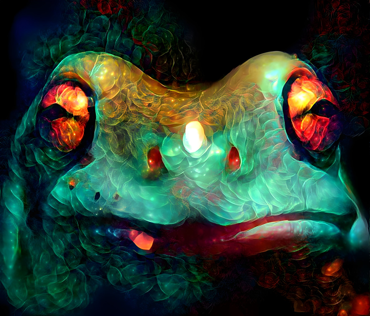 Grumpy frog