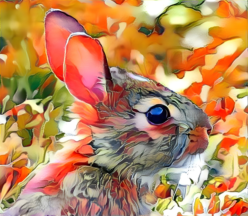 Rabbit in poppyfield