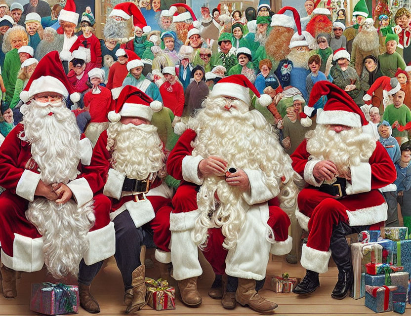 Festive Santa Claus Outfits and Christmas Attire Gathering