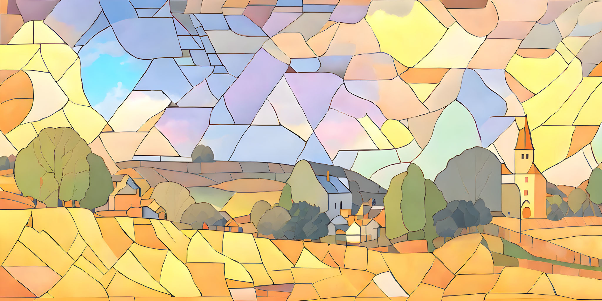 countryside mosaic