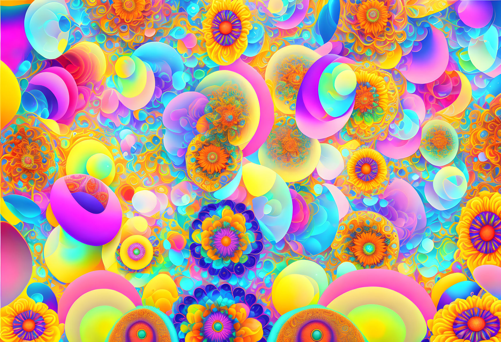 Colorful Fractal and Spiral Abstract Pattern