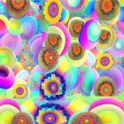 Colorful Fractal Patterns: Spirals, Florals, and Wavy Lines
