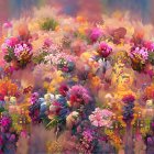 Colorful Flowers in Full Bloom: Pink, Orange, Purple, Yellow