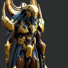 Golden and Black Armored Figure with Horns in Confident Pose