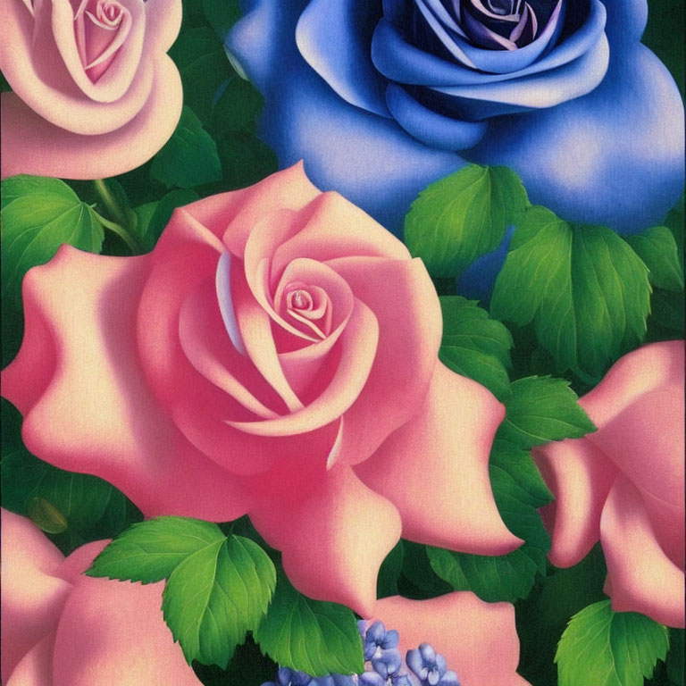 Detailed Close-Up of Vibrant Floral Illustration
