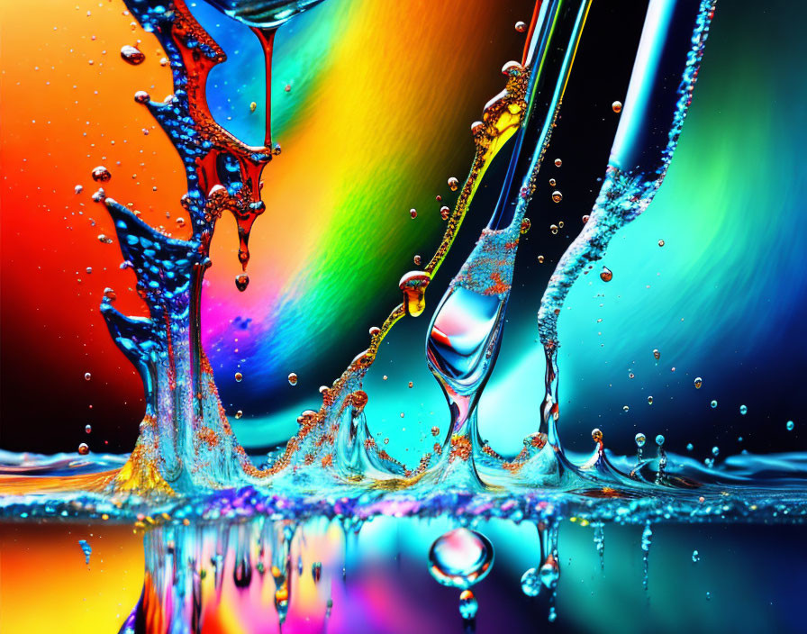 Colorful Liquid Splashes in Chaotic Motion