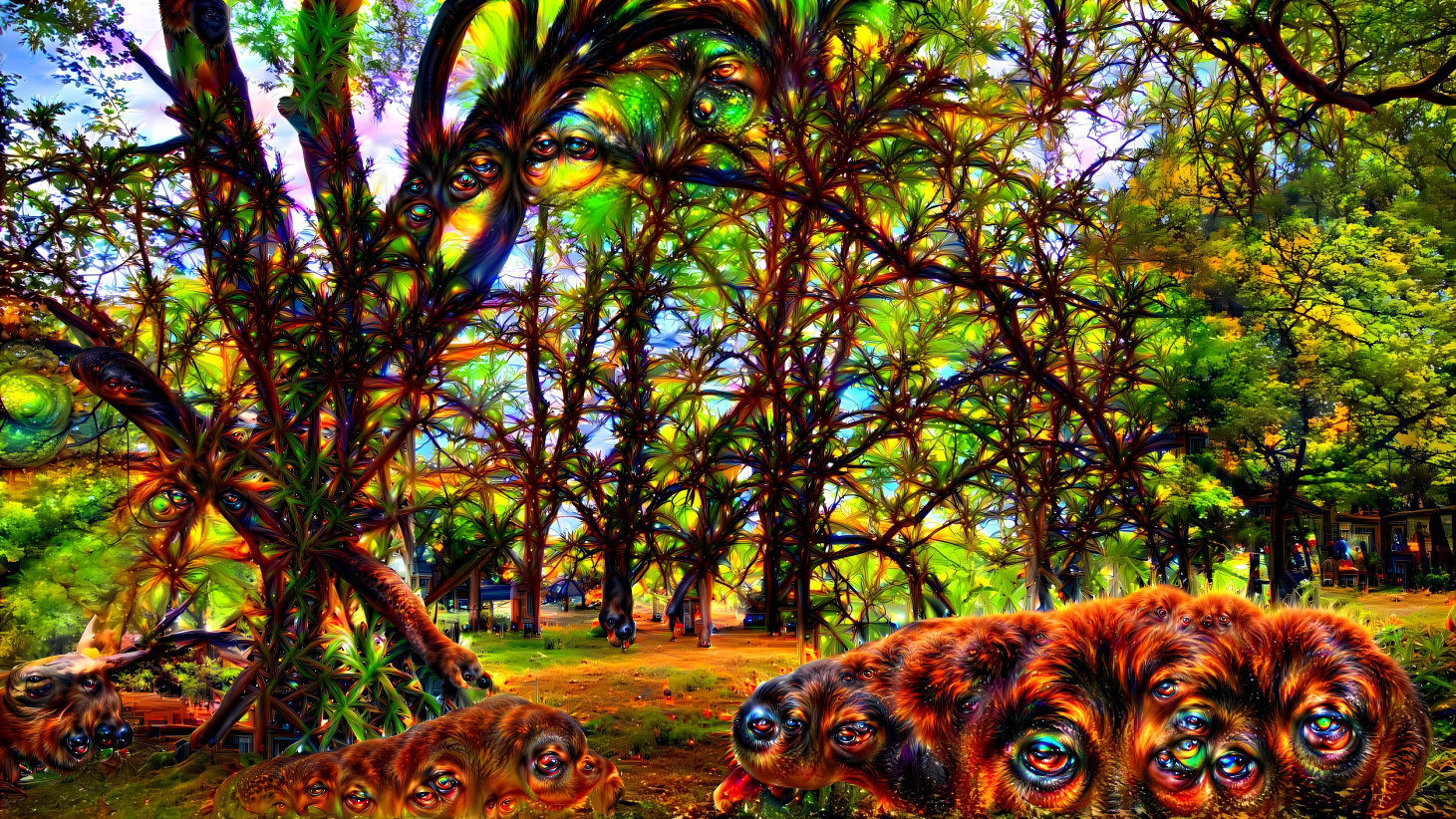 Magical mystical psycedelic forest