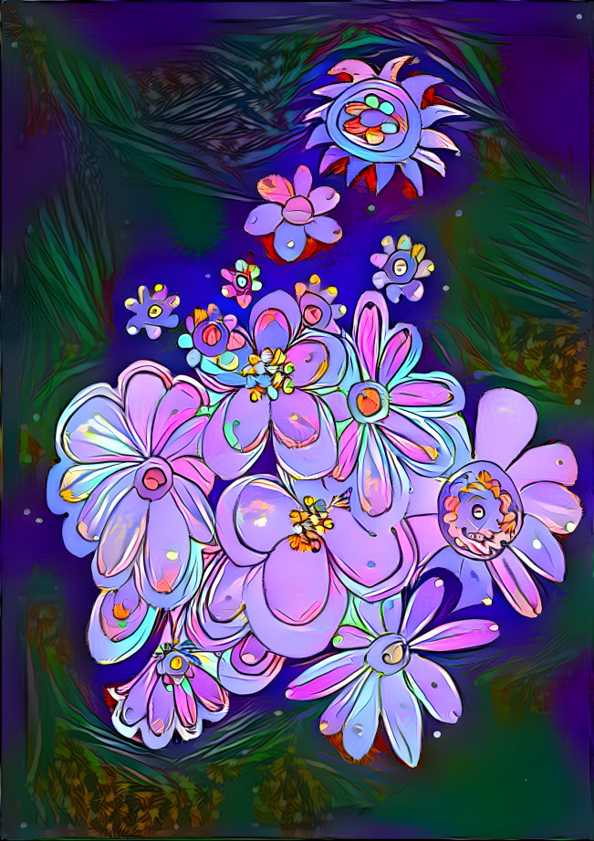 Illustration of flowers in purple