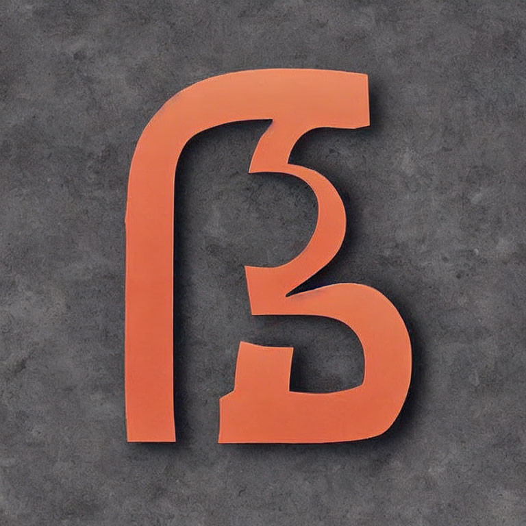 Bold Orange Letter "B" on Textured Grey Background
