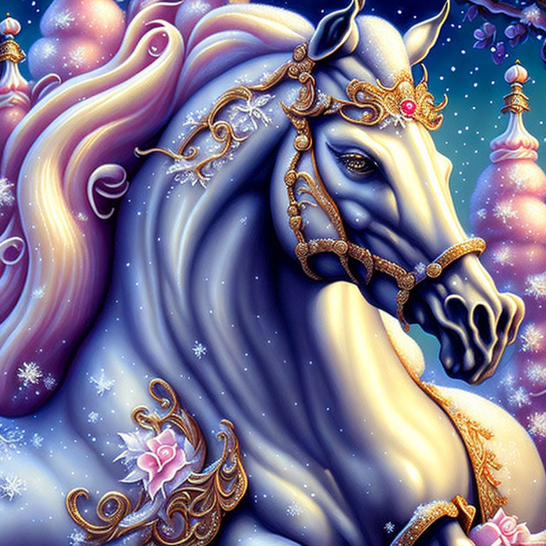 Magical Crystal Carousel Horse