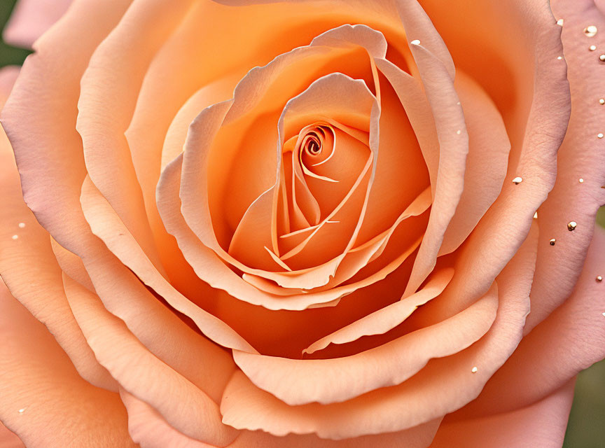 Pyrite Sprinkled Orange Rose