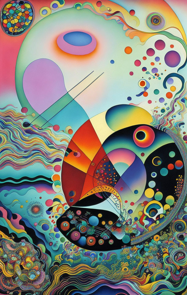 Colorful Abstract Art with Swirling Patterns and Psychedelic Colors