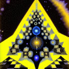 Vibrant Fractal Image with Yellow and Black Triangle Pattern