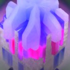 Vibrant 3D Fantasy Crown with Neon Pink and Purple Hues