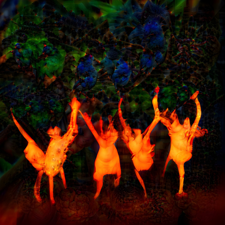 Fire fairies dancing