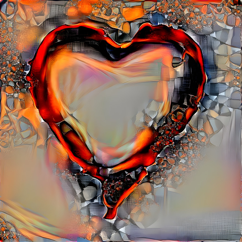Fiery cubist heart