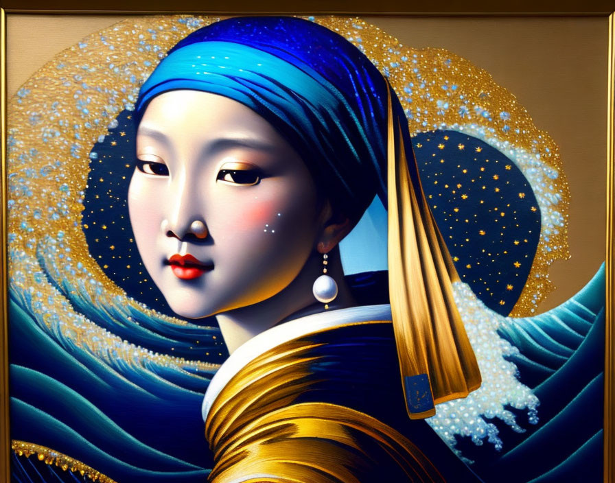 Kanagawa Girl with a Pearl Earring 