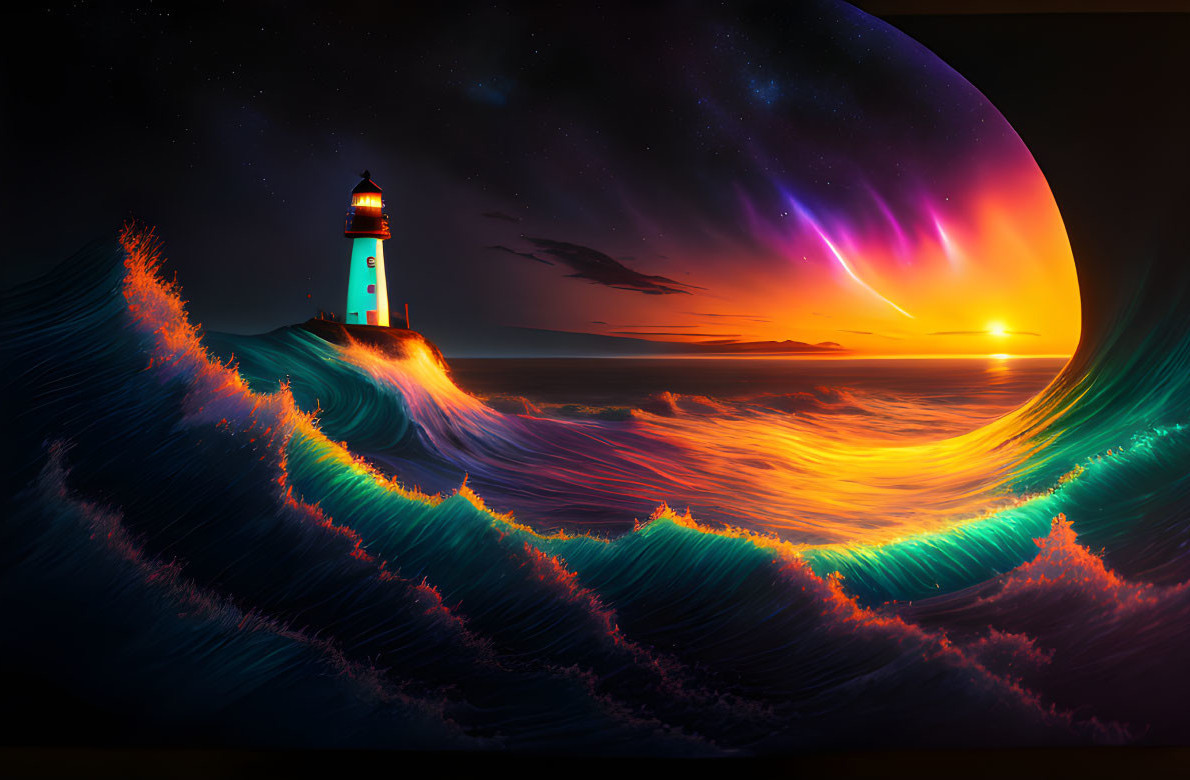 Windows: Sunset Lighthouse