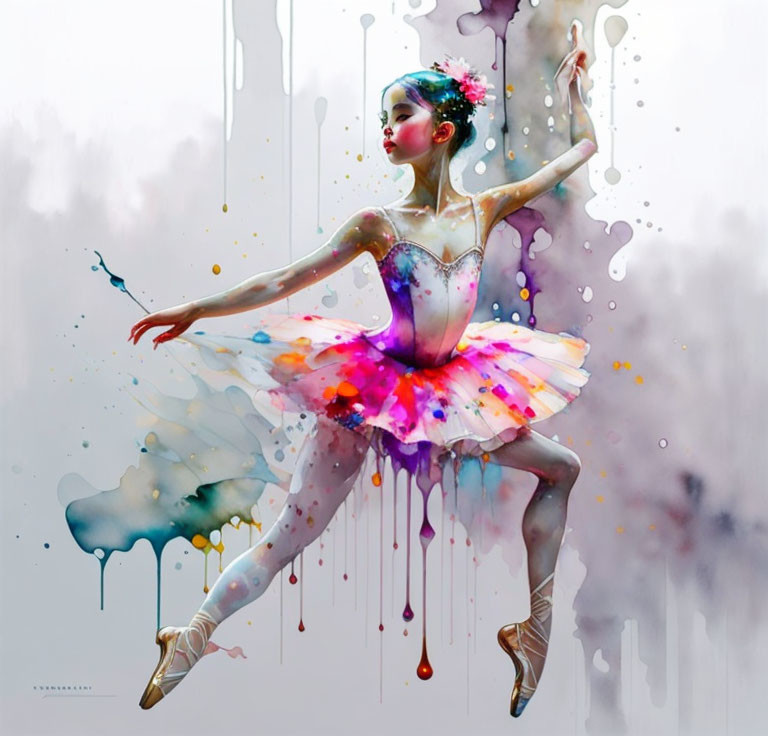 Watercolor Ballet Splash
