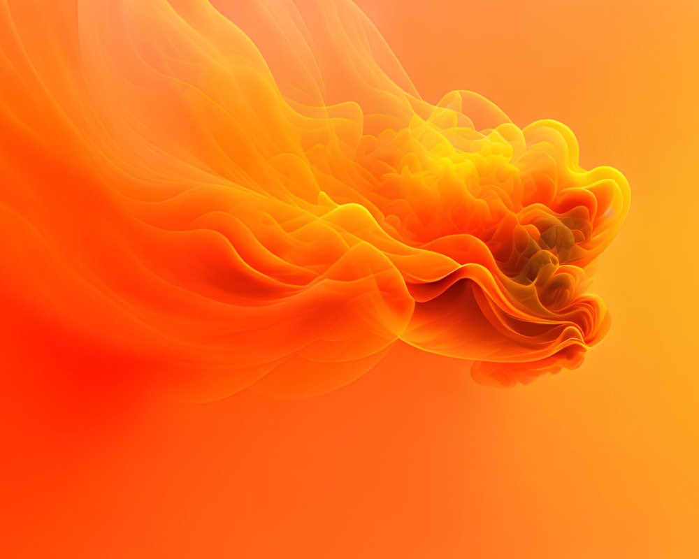 Vibrant orange and yellow abstract shapes on gradient background