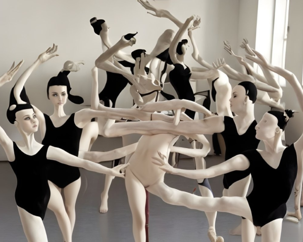 Collection of Ballet Dancer Sculptures in Dynamic Poses