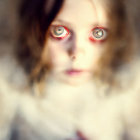 Blurred image of person with intense red eyes
