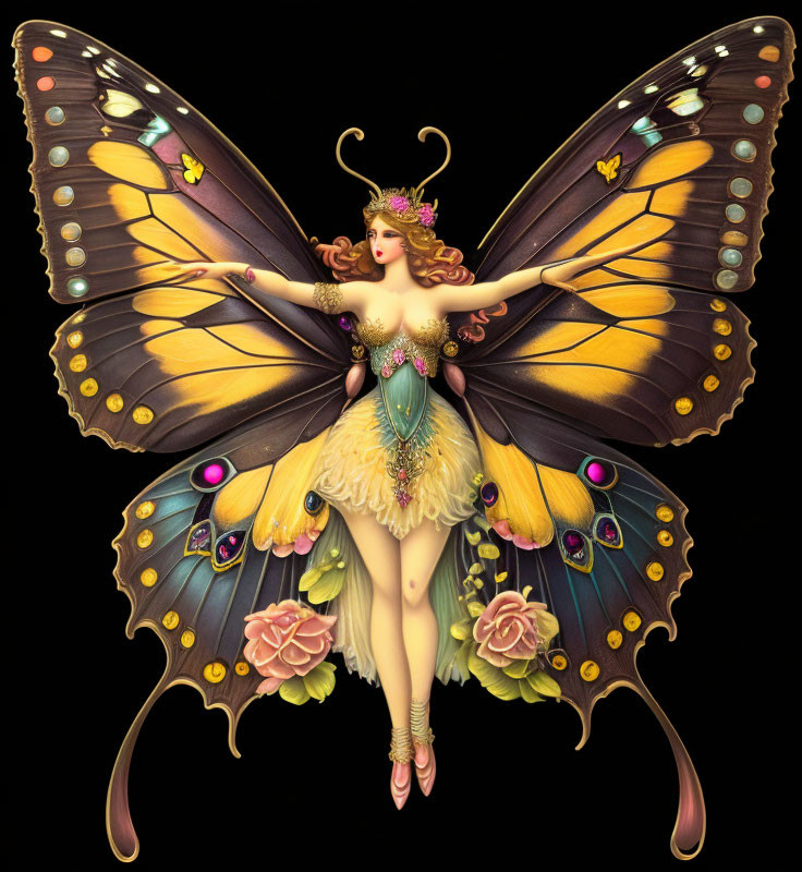 Butterfly Fairy sticker, mythical creature vintage