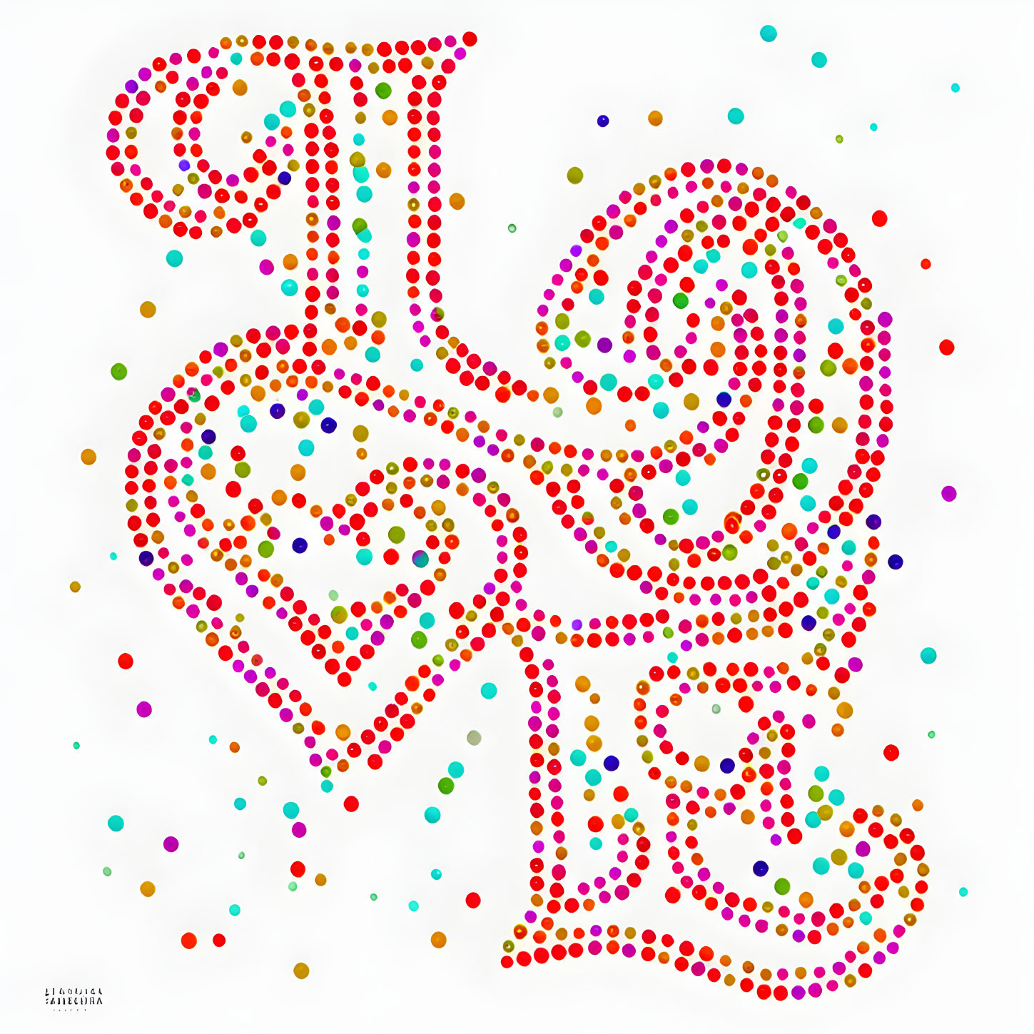 Colorful beads design, I love you