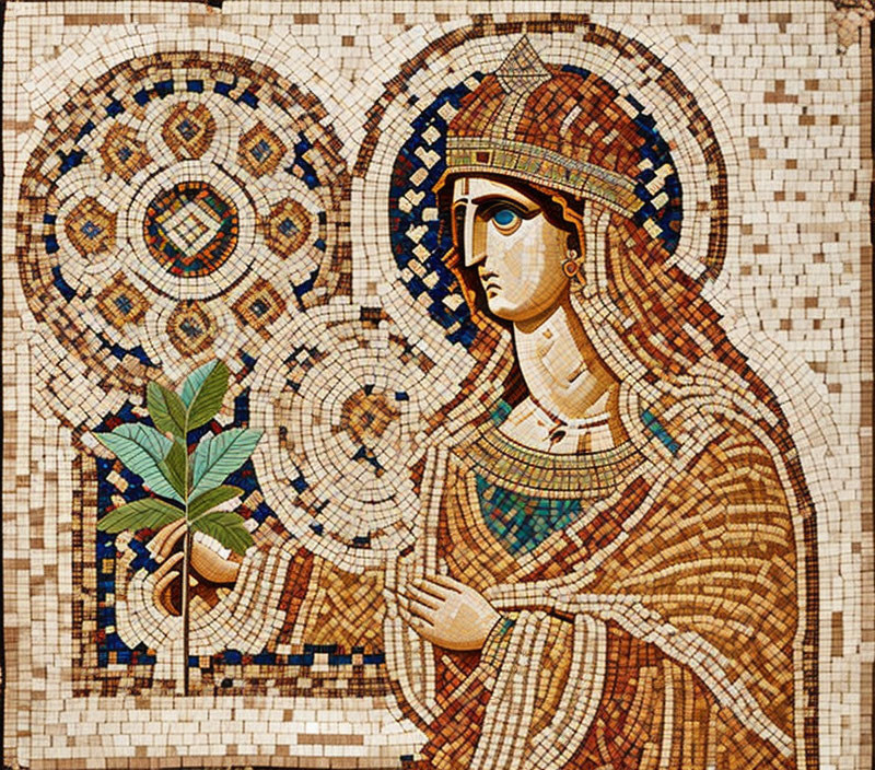 Fragment of a Floor Mosaic With a Personification 