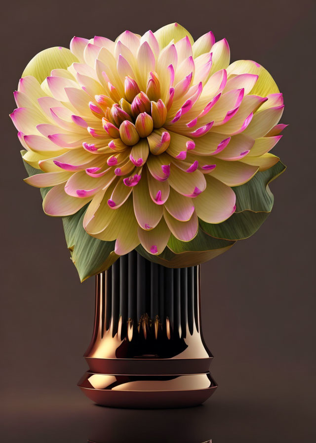 A giant lotus flower in its beautiful colors, furn