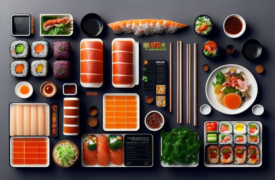 Digital menu boards in a Tokyo Sushi fast food res