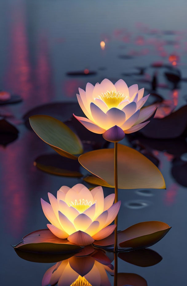 A light bulb in the shape of a water lily with dim