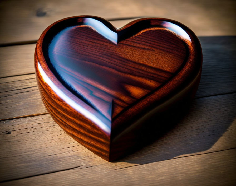 Vintage Brown Wood Love Heart Design Pine Wood