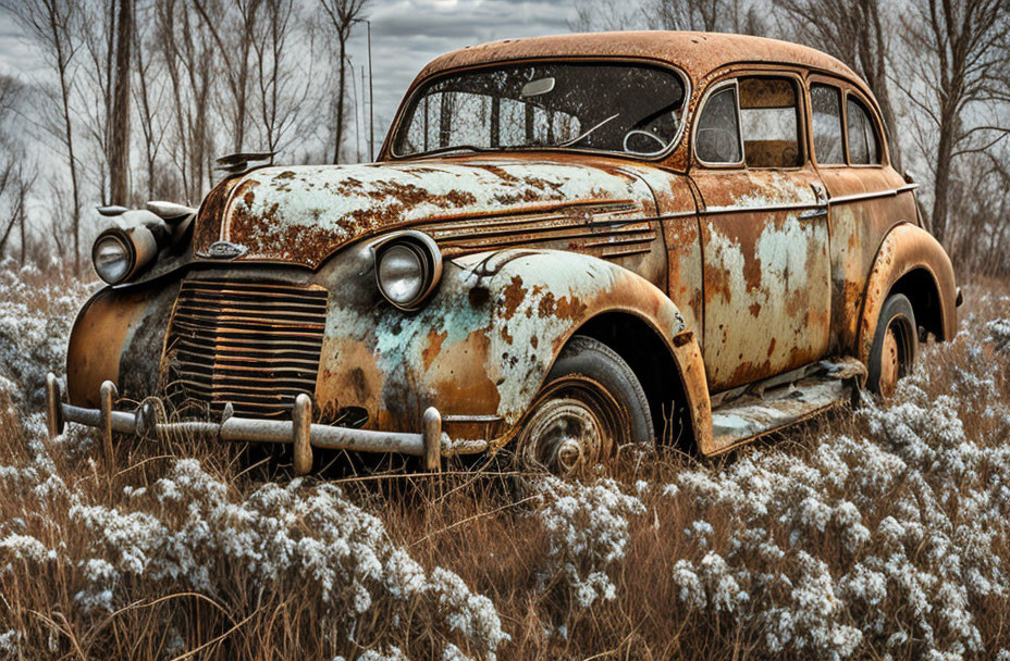 car-vintage-old--timer rust auto automobile  field