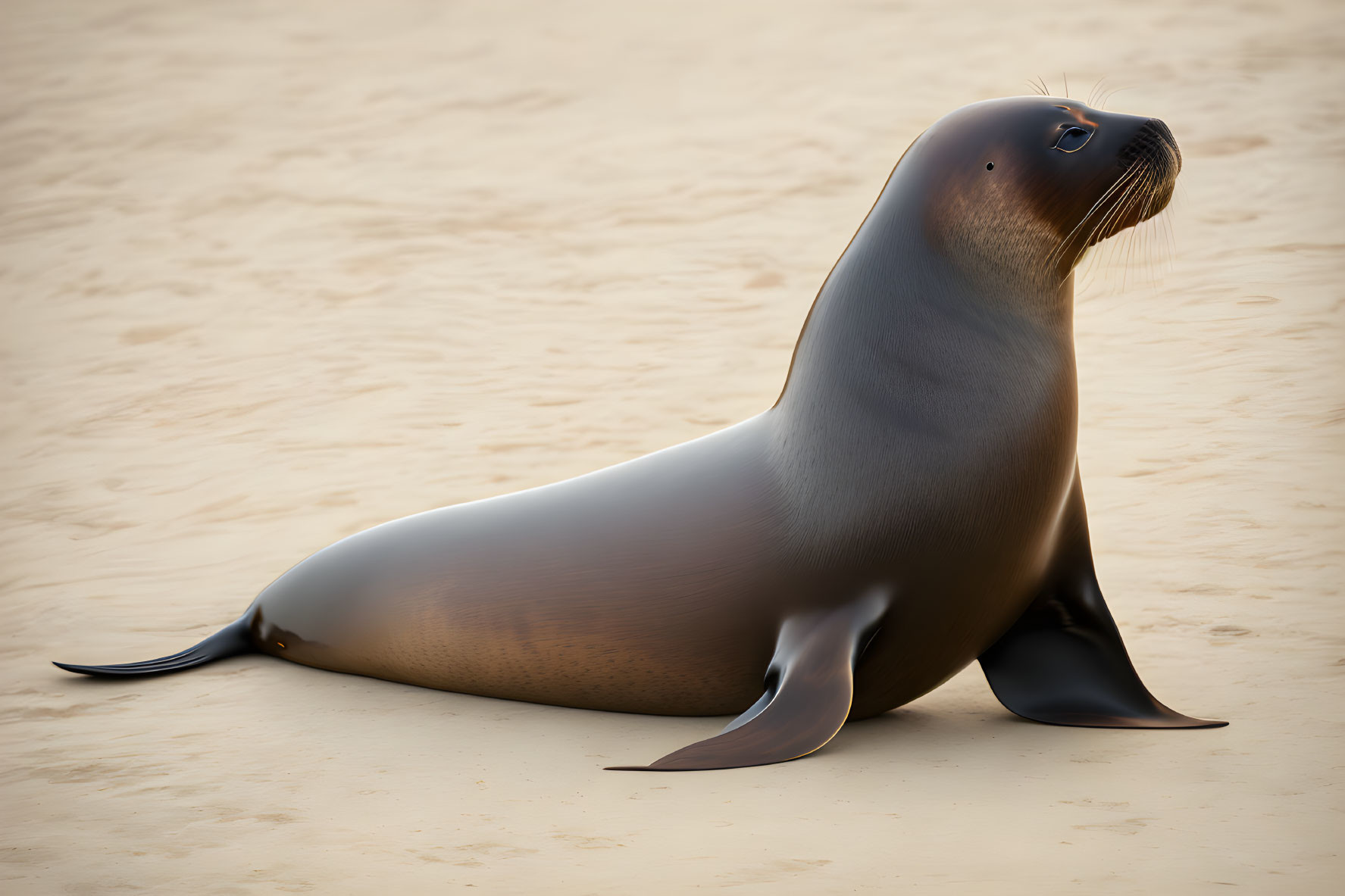  The seal is a glossy brown wood with a background