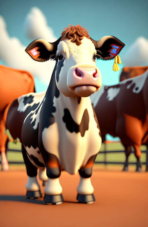Cute cow in the farm