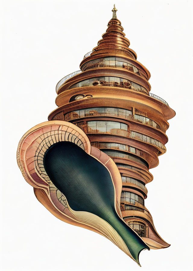 Vintage illustration of Shell club-shaped