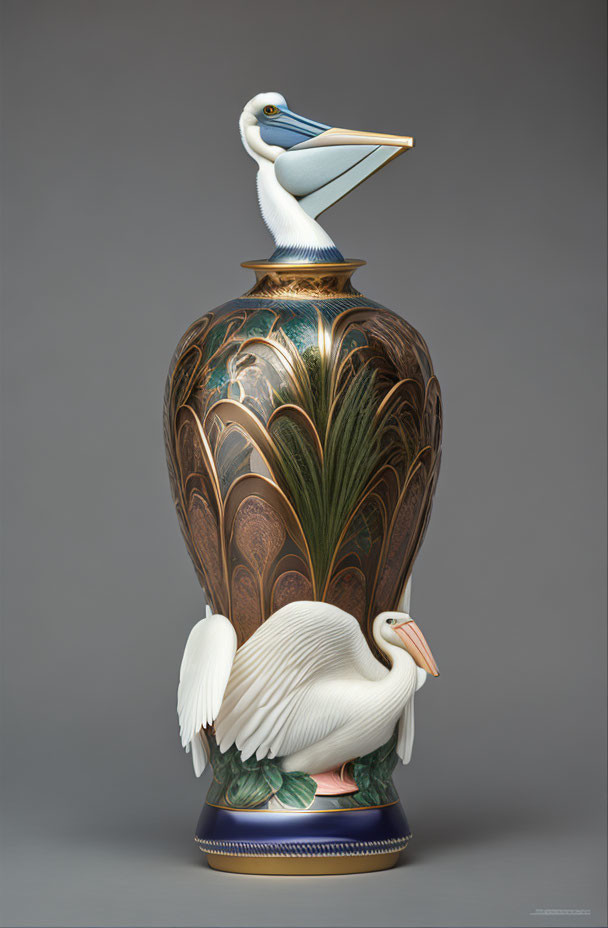 Pelican in vase
