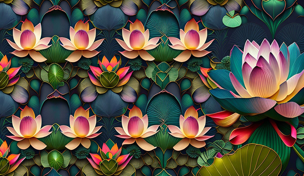 Lotus flowers, wall paper, poster decor, the abili