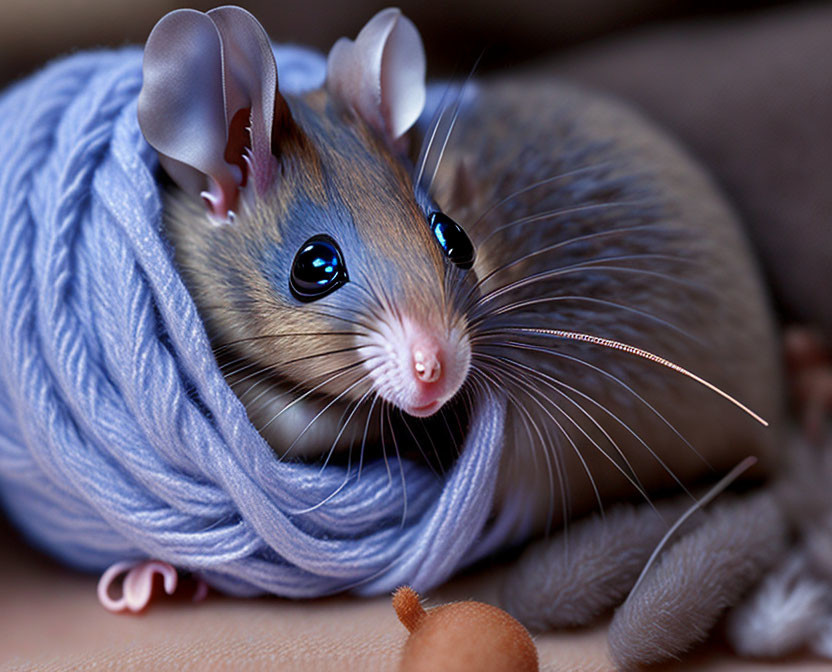 House mouse rat color tame warm wool cute blue eye