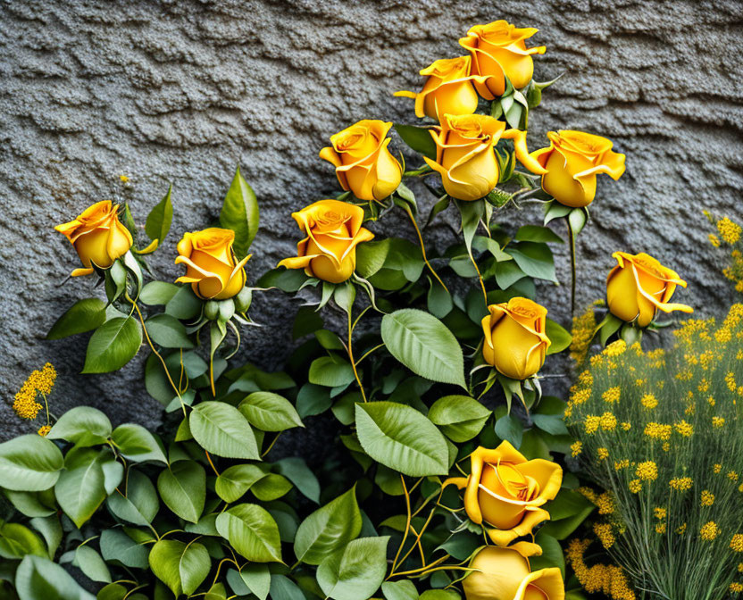 Yellow roses with orange, very beautiful, home pho