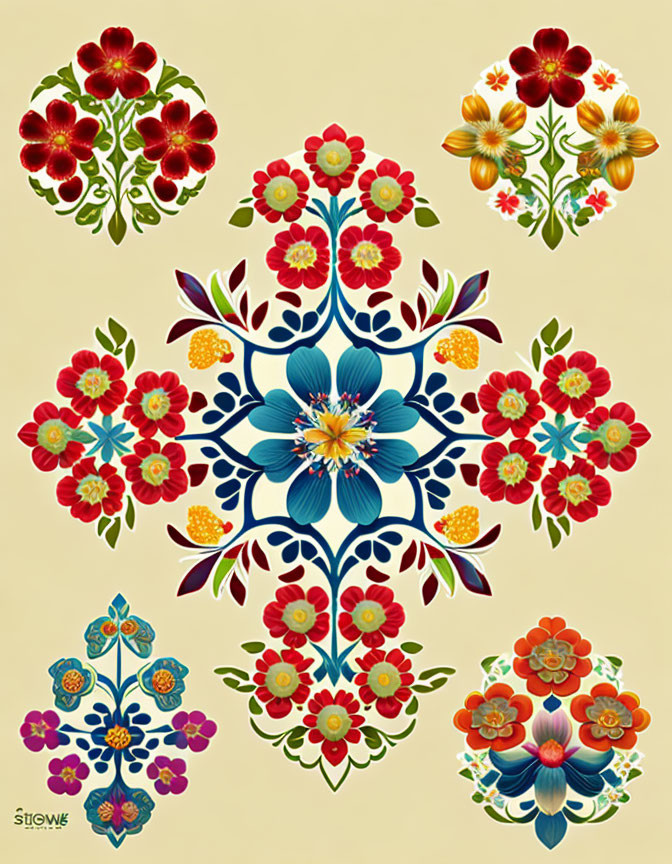 Cross flower design