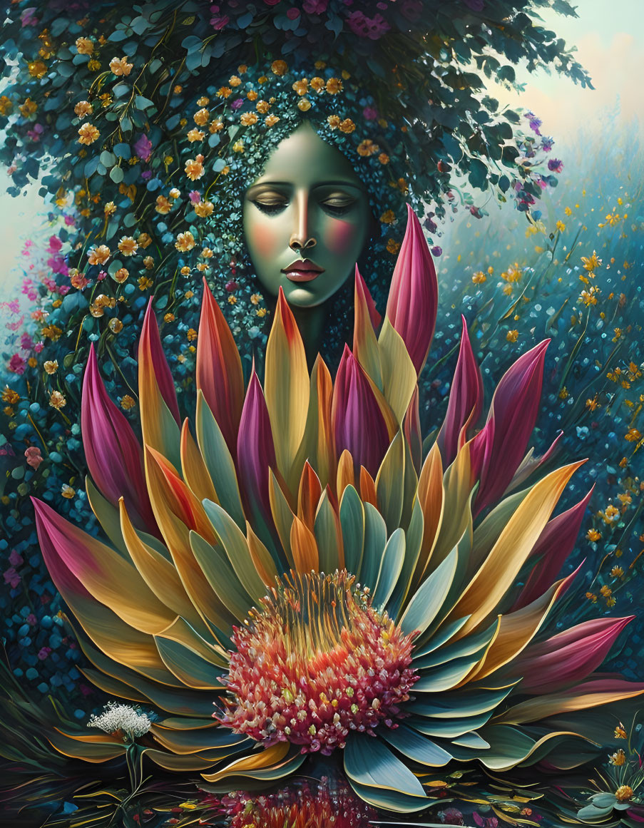 Flower painting by Robert John Thornton Giant flow