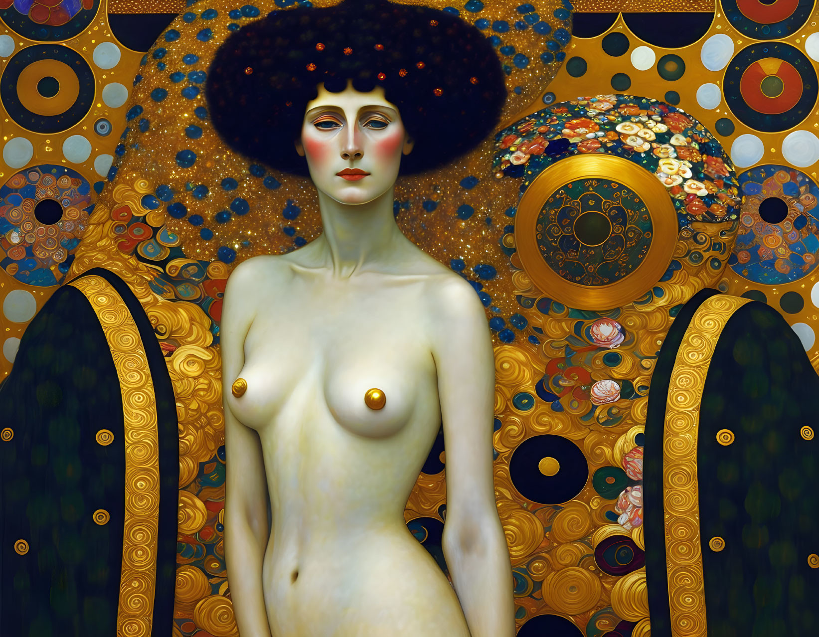 Woman of Gold in Gustav Klimt style