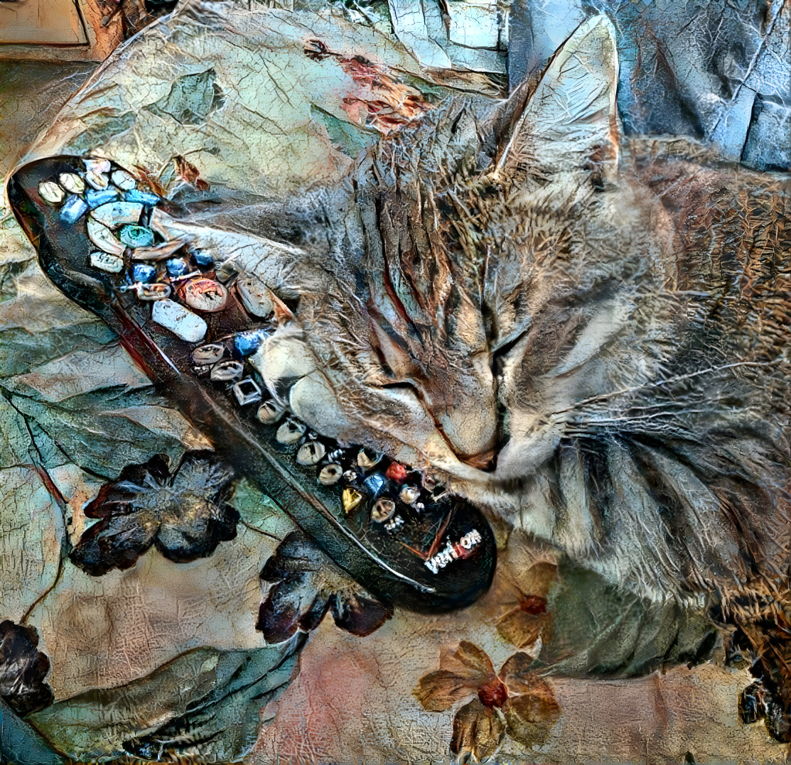 Sweet Cat’s dreams with the remote cotrol