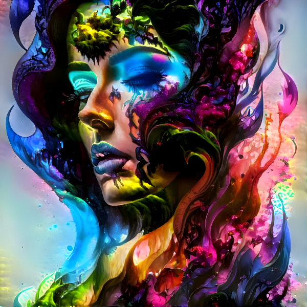 Woman In Colourfire