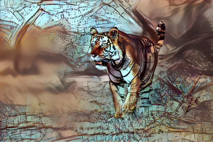 Indian Tiger World Map Style