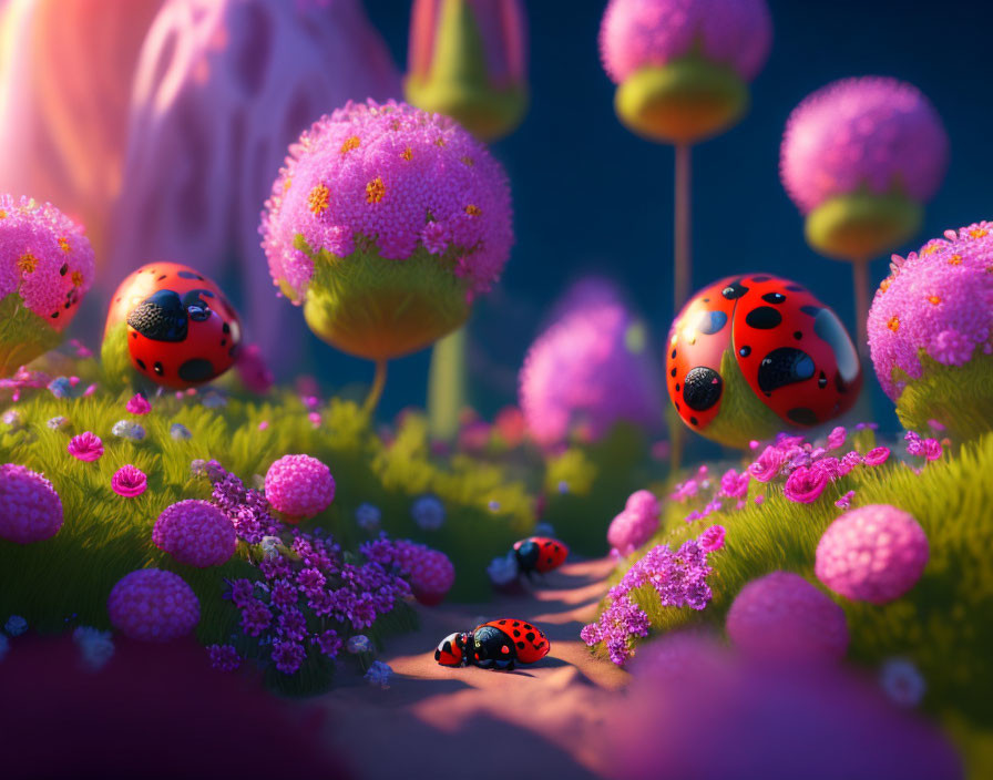 Ladybugs In Garden